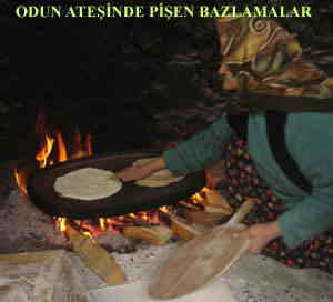 Odun ateşinde pişen bazlamalar